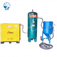 干式喷砂机+储气罐+空压机